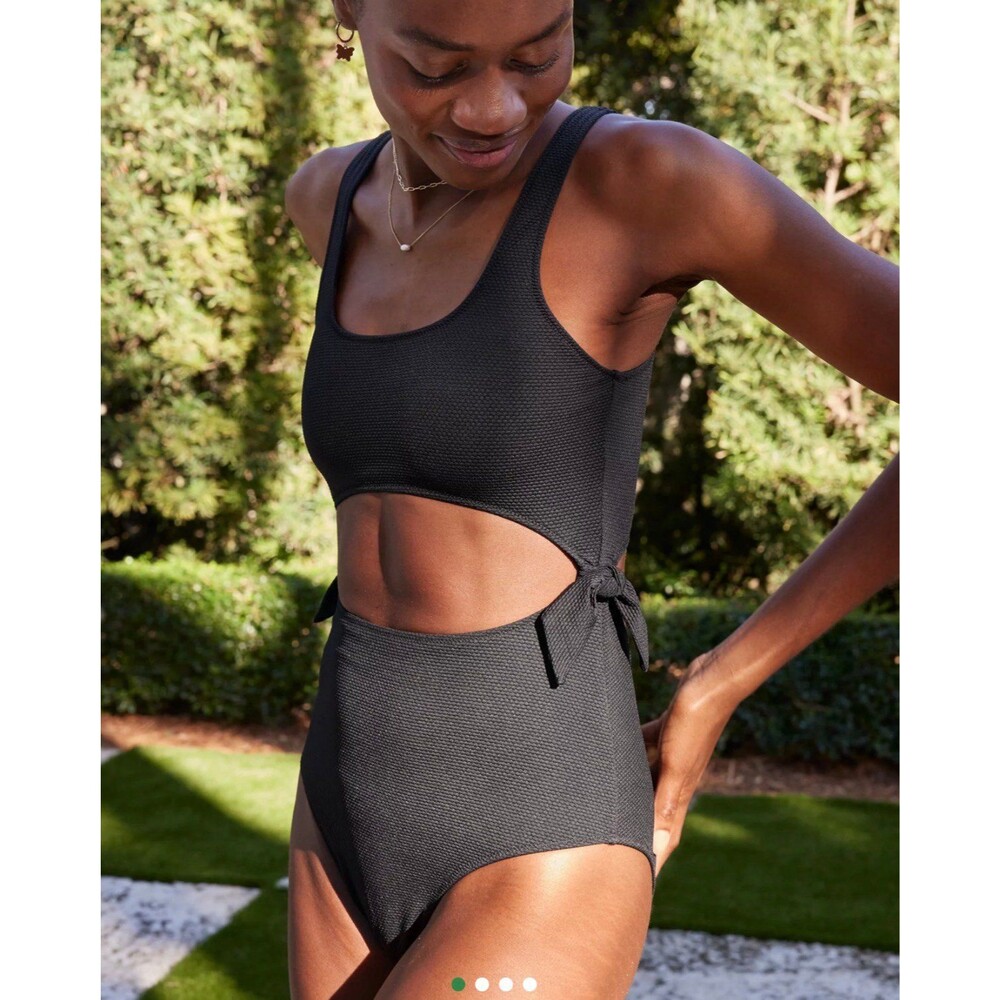 Aerie Pique Cut Out Scoop One Piece Swimsuit